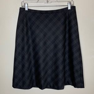 TALBOTS Petites Skirt Gray Plaid Dark Academia School Girl Wool Blend A-Line 6P